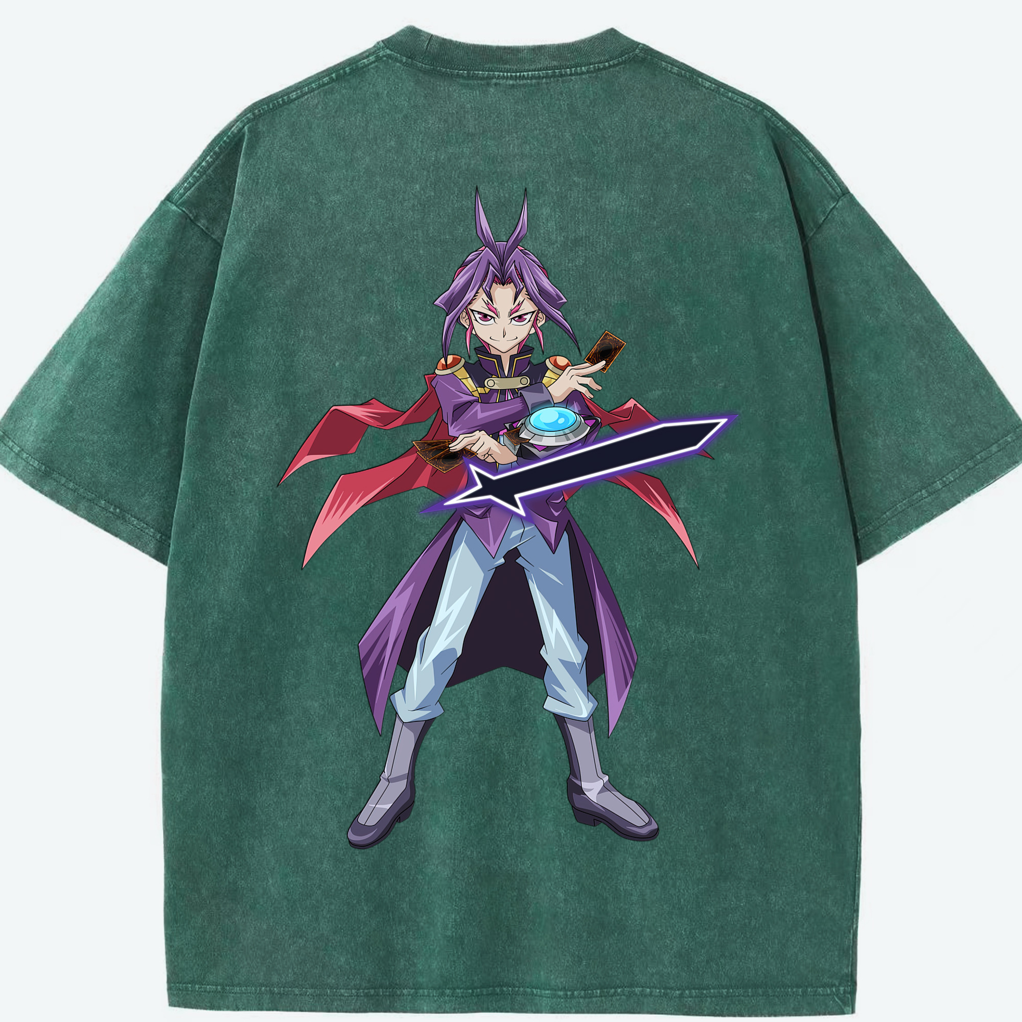 （画像用） 遊☆戯☆王 Yu-Gi-Oh! 綿100% ヴィンテージ風 半袖Tシャツ（背面プリント）